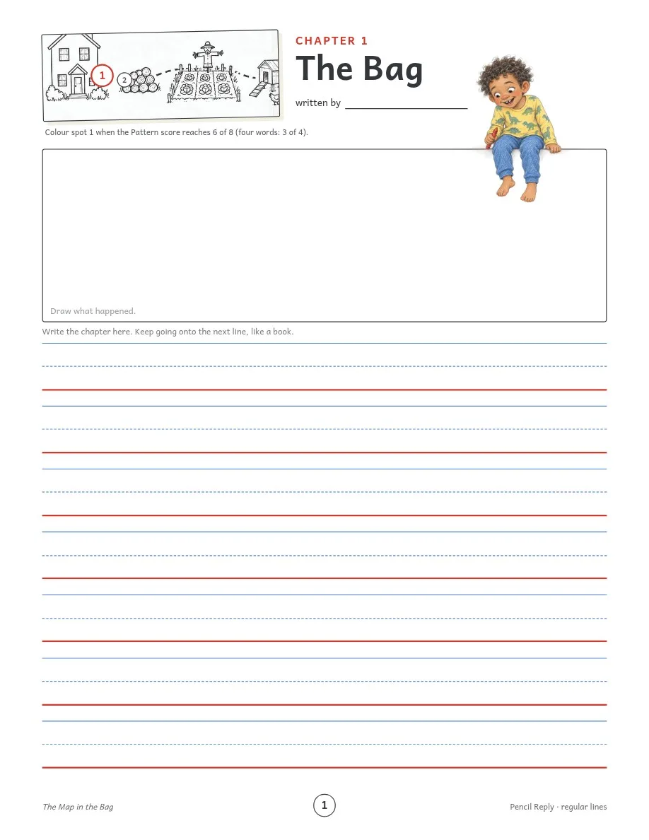 Week 1, page 8: the chapter page on regular lines, seven rows.